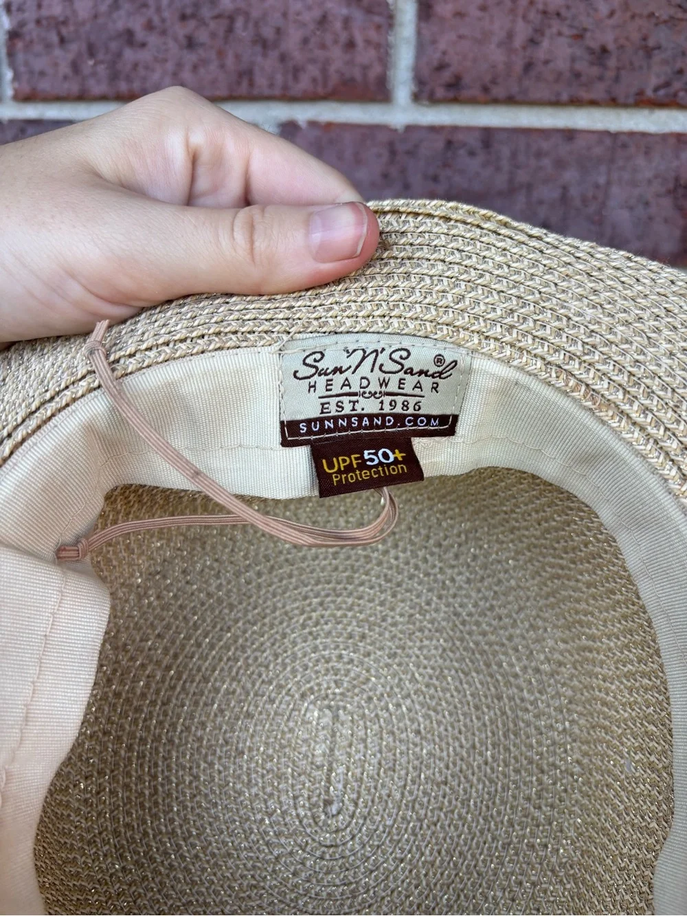 Beige Straw Sun Hat with Scarf Band by Sea & Sand